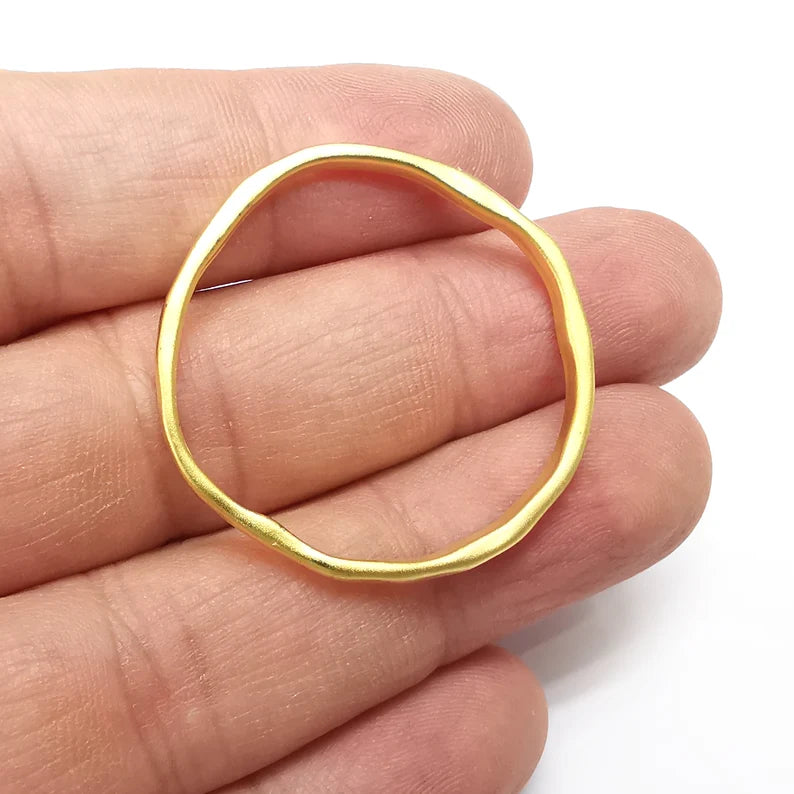 Circle Hoop Charms,Finding Gold Plated Charms (36mm) G34592