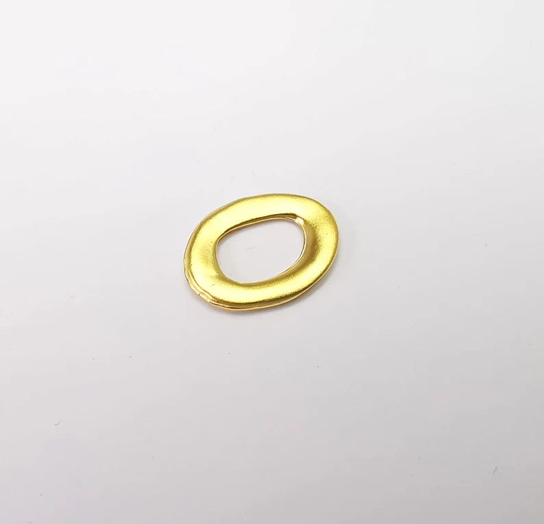 Oval Circle Hoop Connector Charms Finding, Gold Plated Charms (17x13mm) G34686