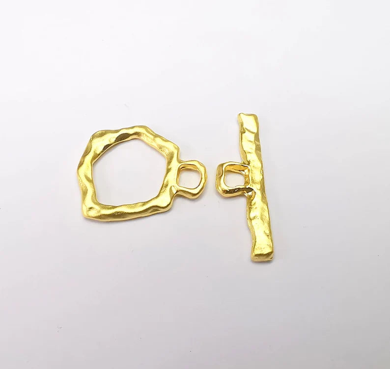 Gold Toggle Clasps Gold Plated Findings 23x18mm+28x8mm G34689