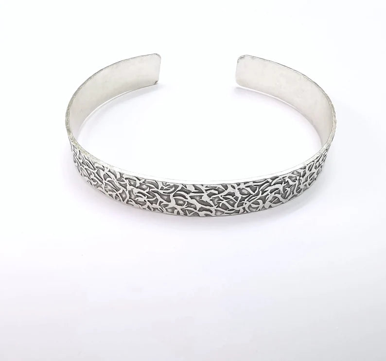Bracelet Bezel Cuff Blank Mountings Bangle Base Setting Antique Silver Plated Brass Adjustable Bracelet (10mm) G34691