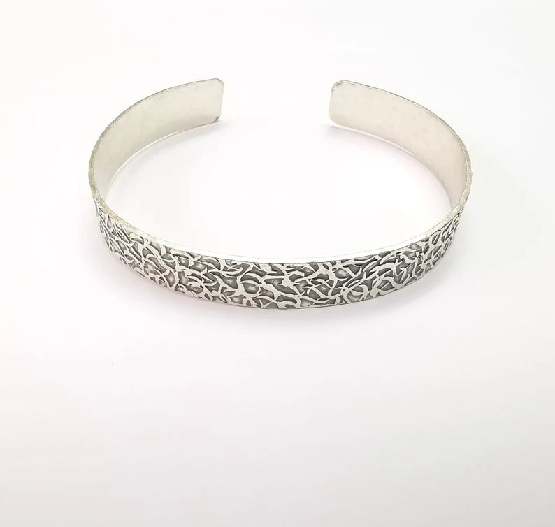 Bracelet Bezel Cuff Blank Mountings Bangle Base Setting Antique Silver Plated Brass Adjustable Bracelet (10mm) G34691