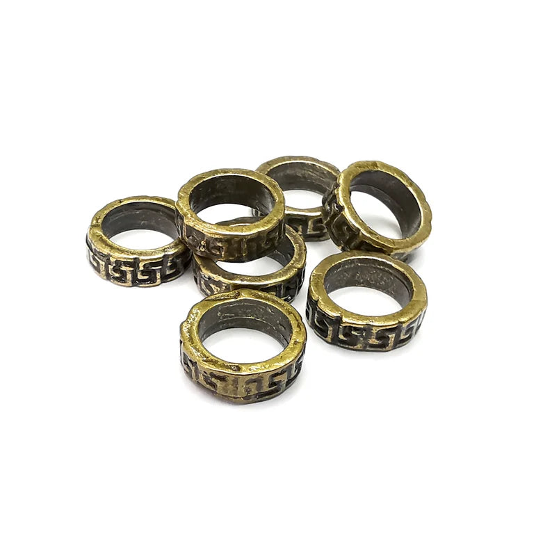 5 Circle Beads Antique Bronze Plated Metal Beads (11mm) G34604