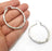 Organic Silver Hoop Earrings, Antique Silver Plated Hoop Earring, Findings (45mm) G34723