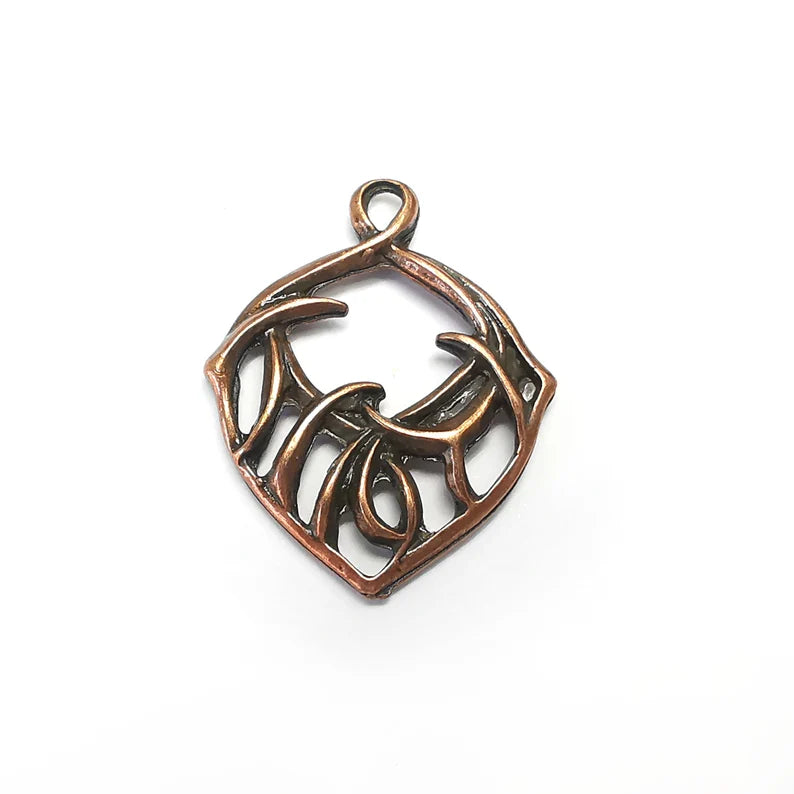 2 Thorn Charms, Antique Copper Plated (36x29mm) G34728