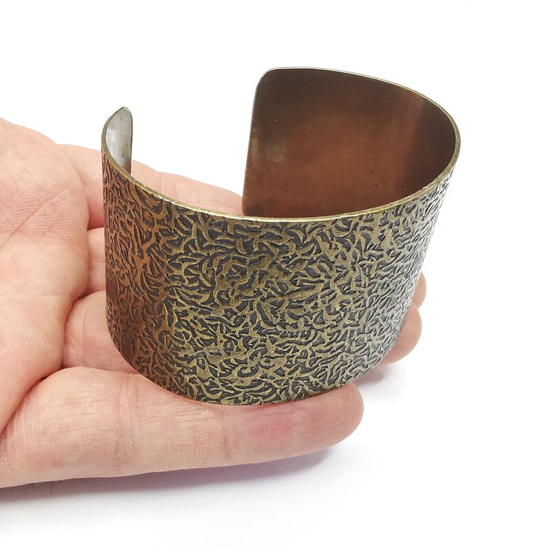 Bracelet Textured Blanks Cuff Blanks Adjustable Bracelet Blank Antique Bronze Plated Brass (40mm ) G34739