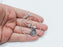 Dragonfly Swirl Oval Pendant Base Setting Bezel Blank Antique Silver Plated Brass Pendant (55mm) (14x10mm blank) G34631