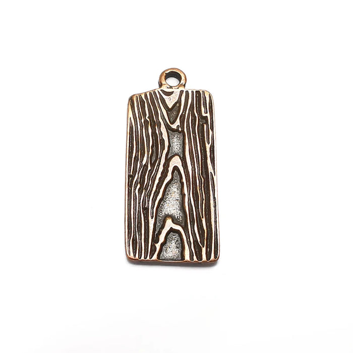 Wood Bark Textured Charms Antique Copper Plated Charms (43x18mm) G34745