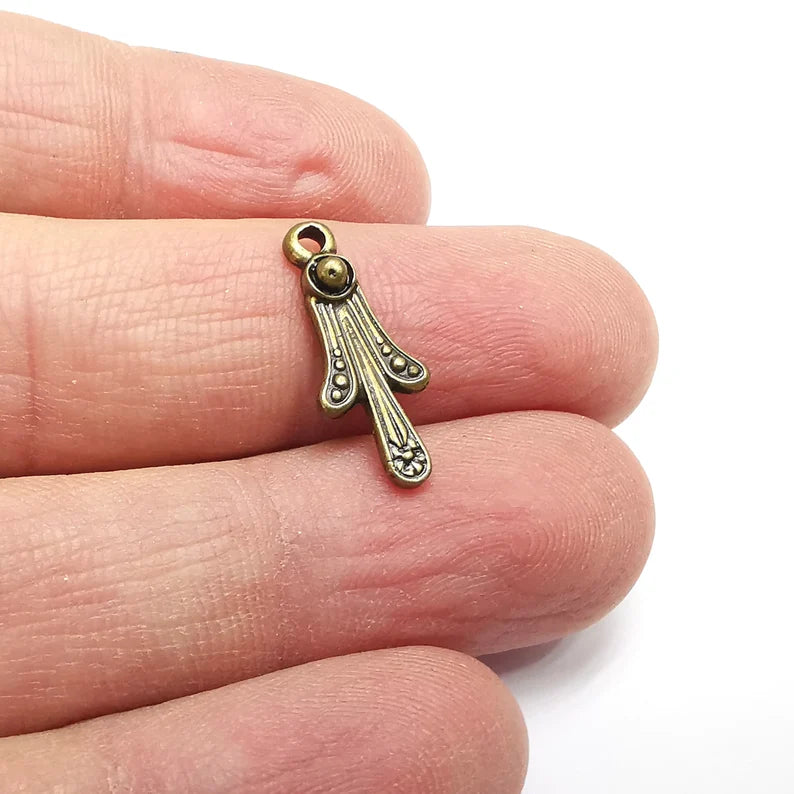 Antique Bronze Dangle Charms Antique Bronze Plated Charms (21x8mm) G34748