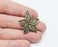 4 Flower Charms, Antique Bronze Plated Charms (32x30mm) G34638