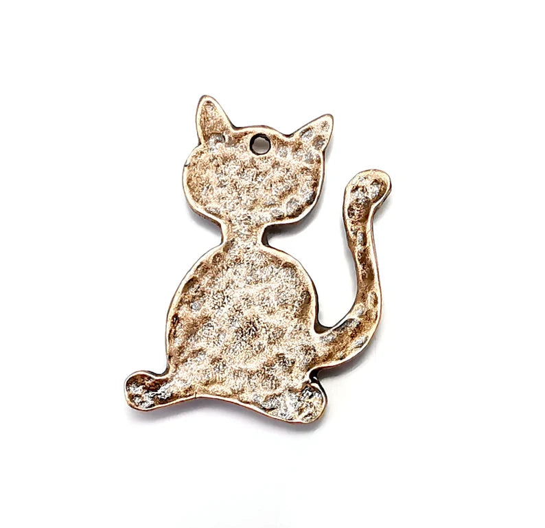 Cat Charms Antique Copper Plated Charms (32x22mm) G34645