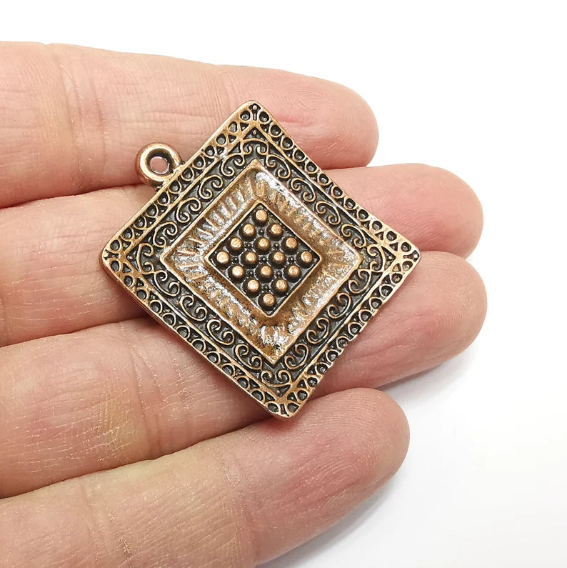 Antique Copper Charms, Antique Copper Plated (38x33mm) G34754