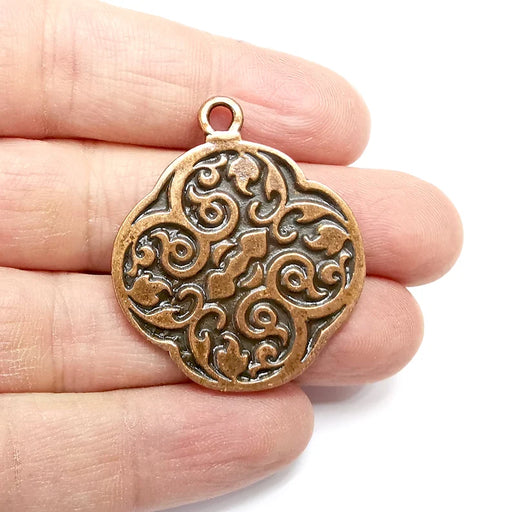 Branch, Disc Charms, Antique Copper Plated (41x35mm) G34756