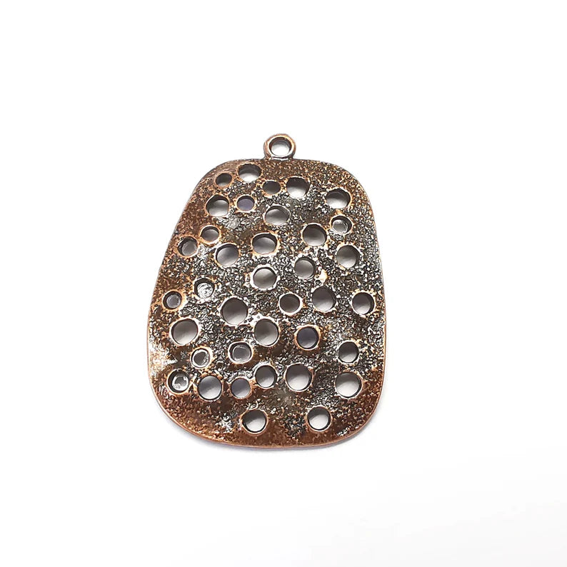 Filigree Pendant, Antique Copper Plated Pendant (44x30mm) G34650