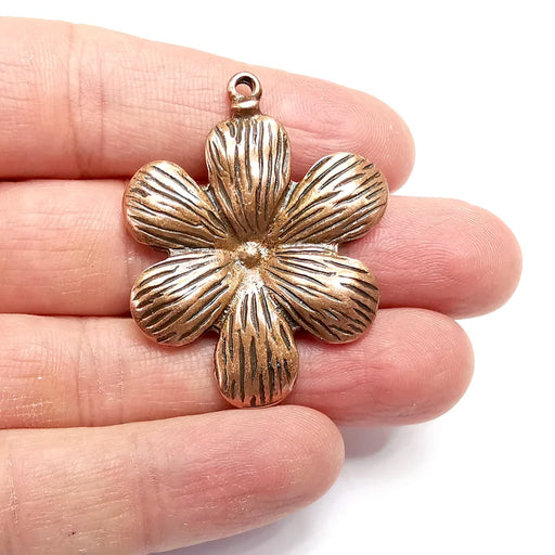 Flowers Charms, Daisy Charms, Antique Copper Plated Plants Charms (46x36mm) G34771