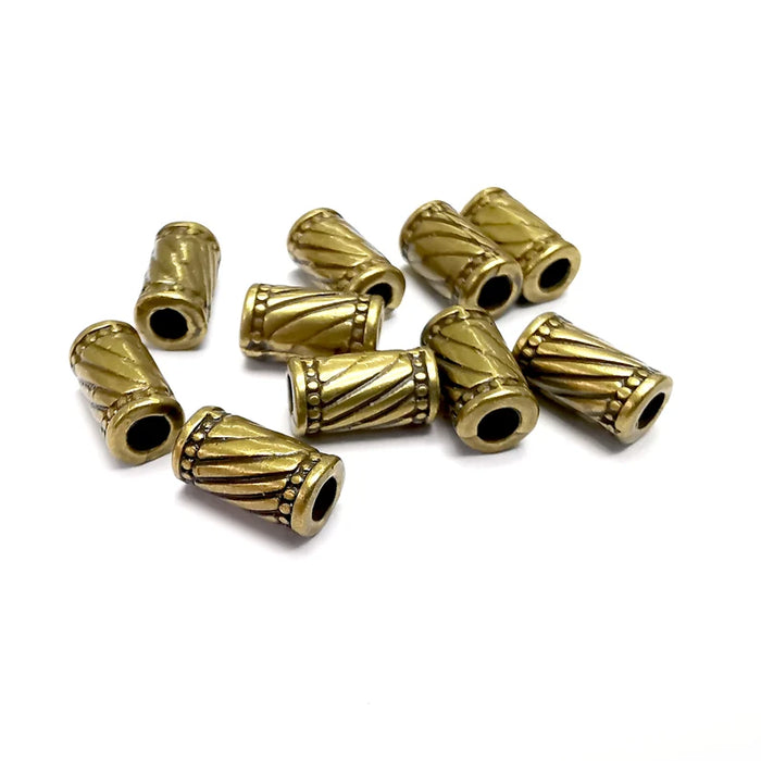 5 Cylinder Tube Beads Antique Bronze Plated Metal Beads (11x6mm) G34774