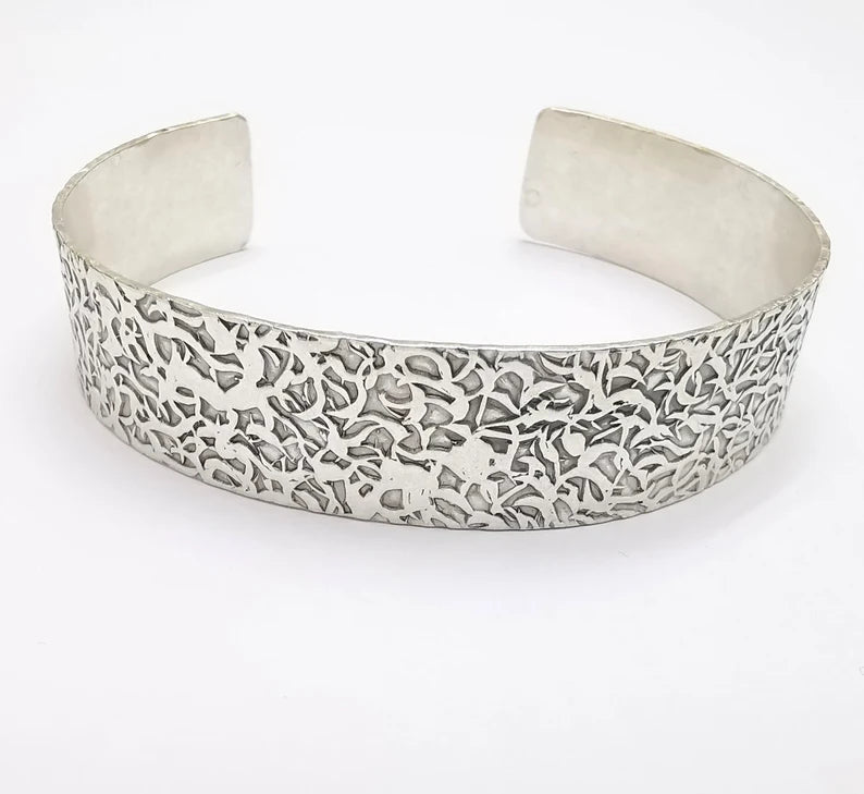 Bracelet Bezel Cuff Blank Mountings Bangle Base Setting Antique Silver Plated Brass Adjustable Bracelet (15mm) G34776