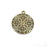 Flower Round Charms, Antique Bronze Plated (39x33mm) G34669