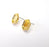 Gold Hexagon Blank Earring Bezel Set Base Shiny Gold Plated Brass Earring Stud Base (12mm blank) G34680