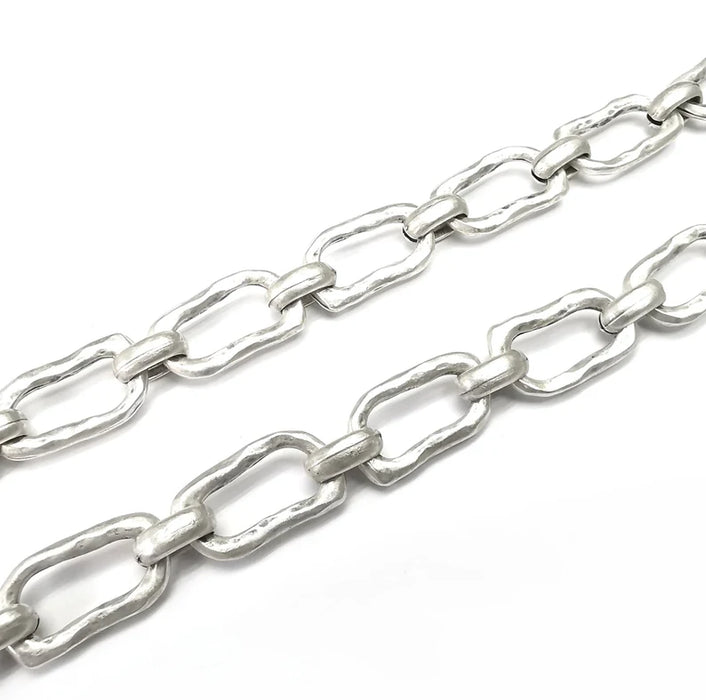 Antique Silver Cable Chain (13 mm) Antique Silver Plated Cable Chain G24585