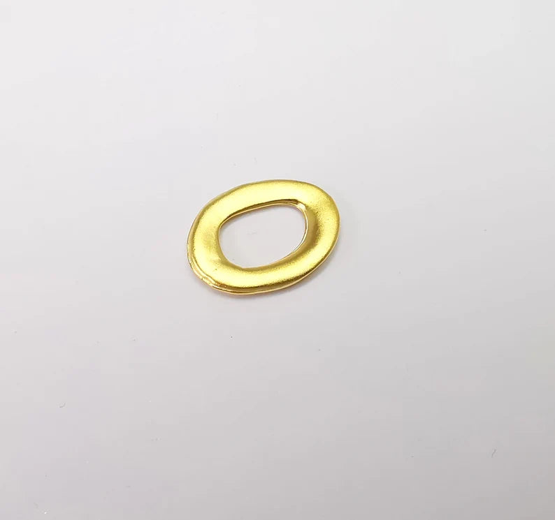 Oval Circle Hoop Connector Charms Finding, Gold Plated Charms (17x13mm) G34686