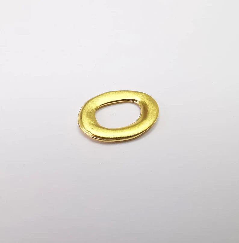 Oval Circle Hoop Connector Charms Finding, Gold Plated Charms (17x13mm) G34686