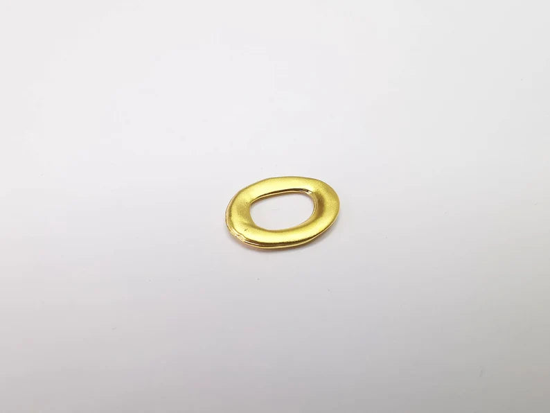 Oval Circle Hoop Connector Charms Finding, Gold Plated Charms (17x13mm) G34686