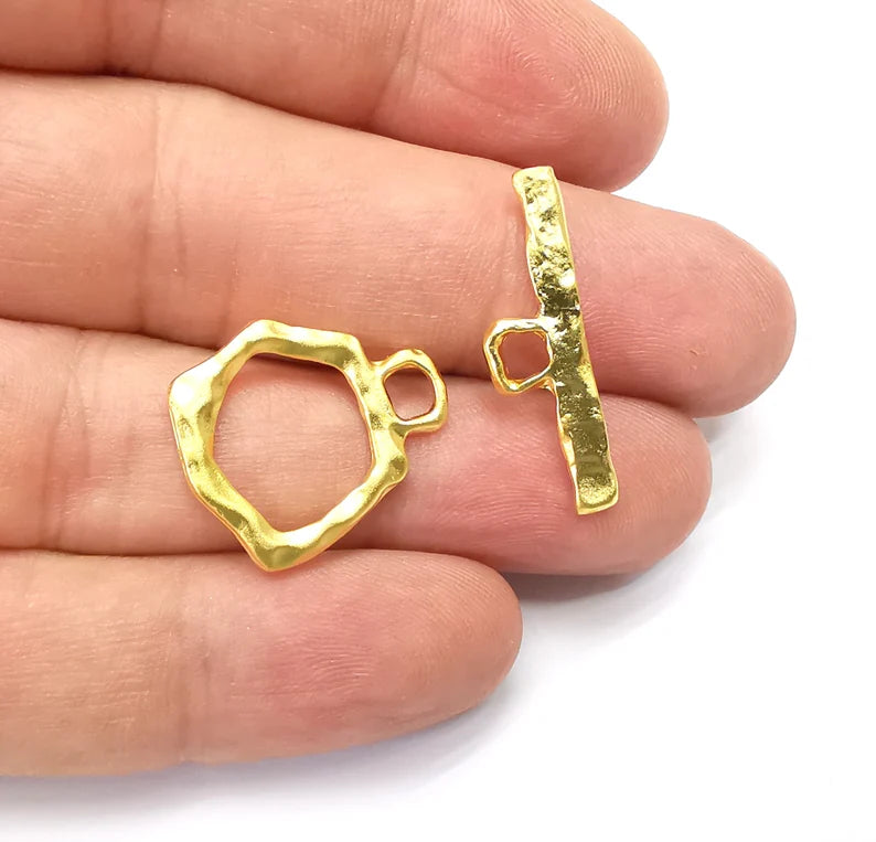 Gold Toggle Clasps Gold Plated Findings 23x18mm+28x8mm G34689
