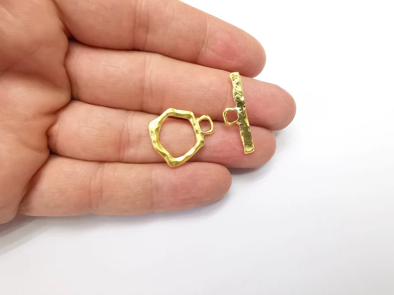 Gold Toggle Clasps Gold Plated Findings 23x18mm+28x8mm G34689
