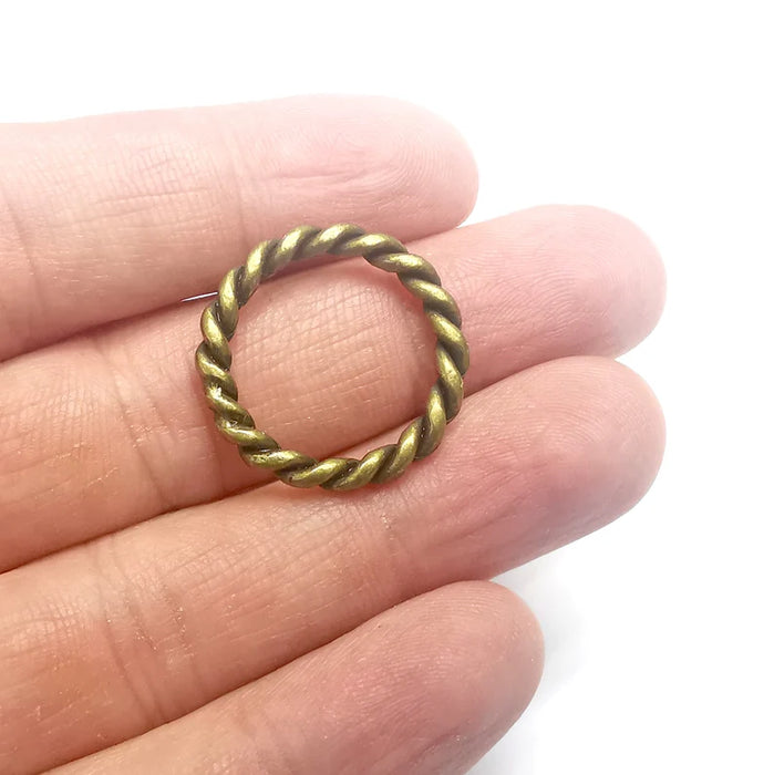 Round Twisted Circle Antique Bronze Plated Circle Findings (25mm) G34807