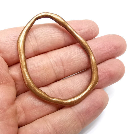 Oval Hoop Jewelry Connector Findings Antique Copper Plated Charms (60x48mm) G34813