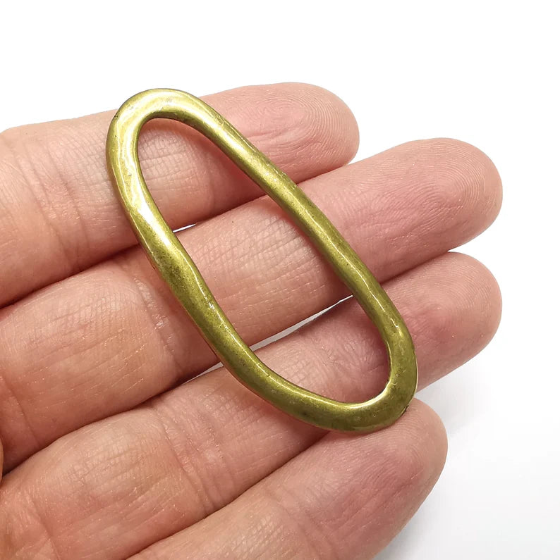 Oval Charms Antique Bronze Plated Findings (56x24mm) G34817