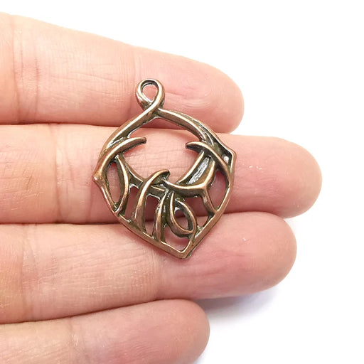 2 Thorn Charms, Antique Copper Plated (36x29mm) G34728