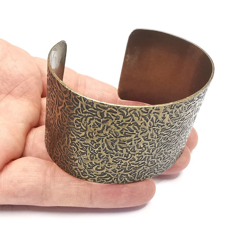Bracelet Textured Blanks Cuff Blanks Adjustable Bracelet Blank Antique Bronze Plated Brass (40mm ) G34739