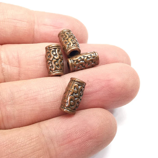 5 Cylinder Tube Beads Antique Copper Plated Metal Beads (12x7mm) G34832