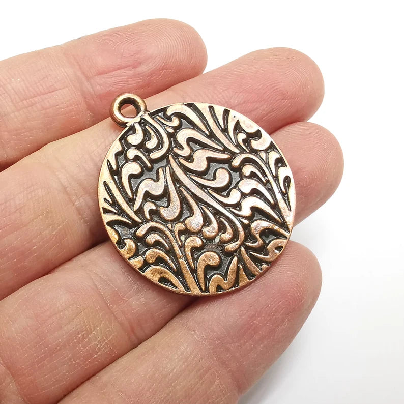 Branch Charms, Antique Copper Plated Pendant (40x34mm) G34747