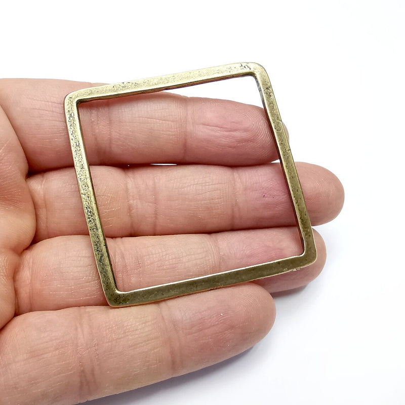 Big Square Jewelry Findings Antique Bronze Plated Organic Shape Pendant (53mm) G34840
