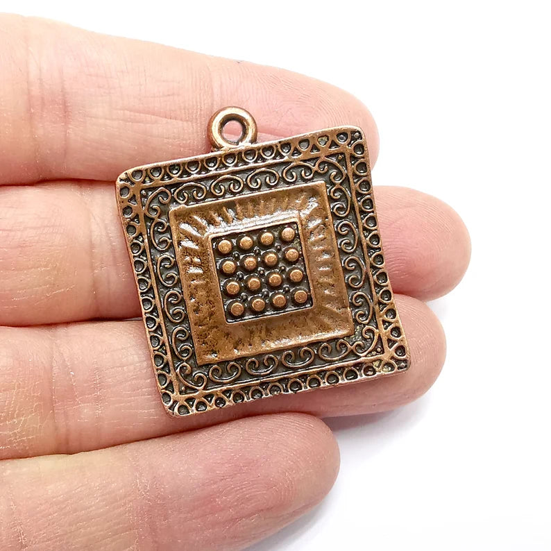 Antique Copper Charms, Antique Copper Plated (38x33mm) G34754