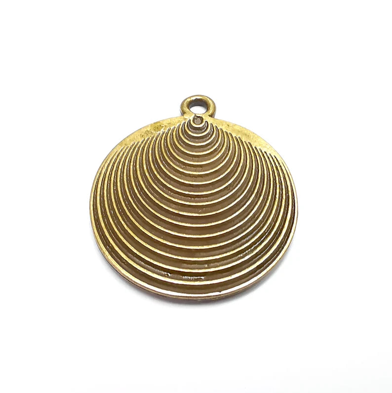 Antique Bronze Round Charms, Antique Bronze Plated (39x33mm) G34772