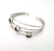 Round Wire Wrapped Bracelet, Bangle Bracelet Bezel, Cuff Resin Blank, Wristband Cabochon Base, Adjustable Antique Silver Brass (8mm) G34871