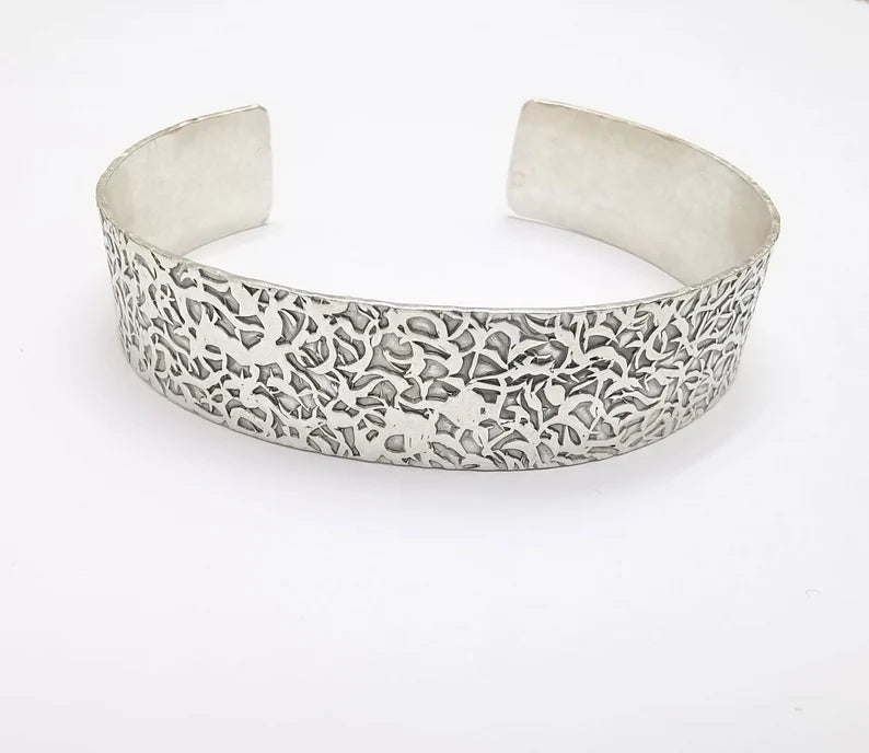 Bracelet Bezel Cuff Blank Mountings Bangle Base Setting Antique Silver Plated Brass Adjustable Bracelet (15mm) G34776