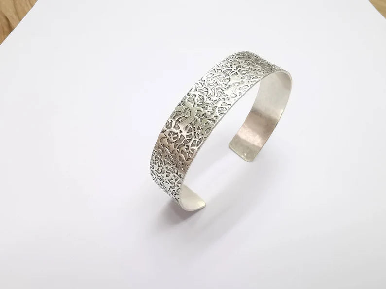 Bracelet Bezel Cuff Blank Mountings Bangle Base Setting Antique Silver Plated Brass Adjustable Bracelet (15mm) G34776