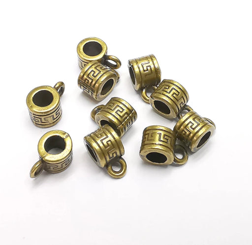 5 Cylinder Bails, Beads Hanger Antique Bronze Plated Findings (9x5mm) G34784