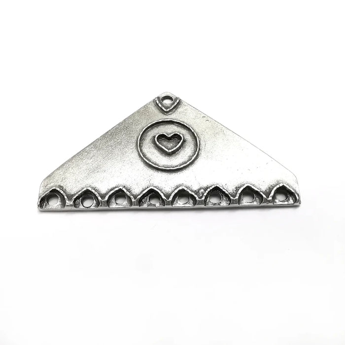 Heart Charms, Connector Antique Silver Plated (60x35mm) G34790