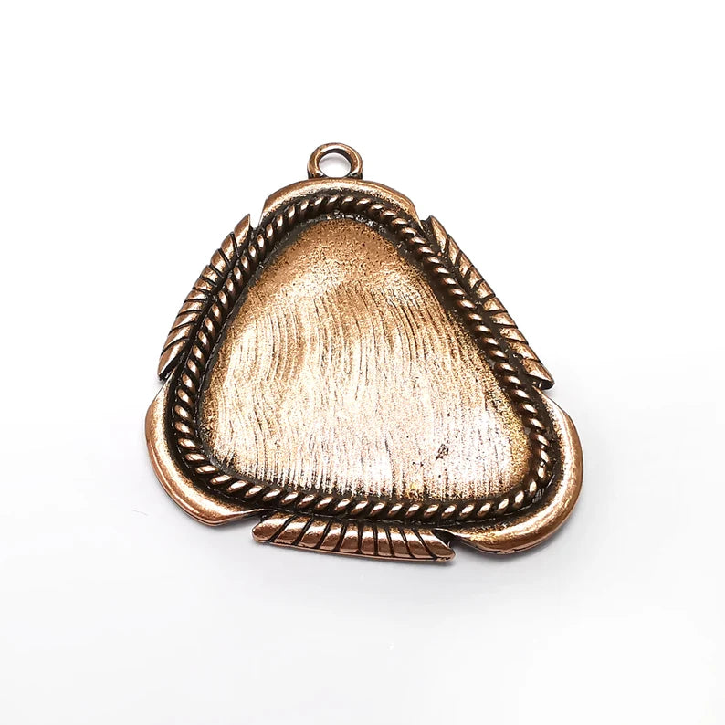 Pendant Blanks, Resin Bezel, Cabochon Bases, Mosaic Mountings, Dry flower Frame, Polymer Clay, Antique Copper Brass (40x40mm) G34882