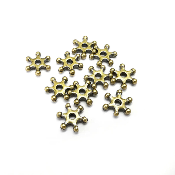 10 Star Beads Antique Bronze Plated Metal Beads (11mm) G34802