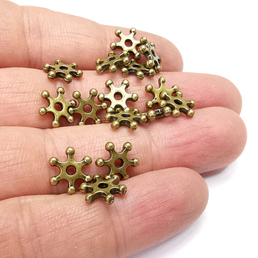 10 Star Beads Antique Bronze Plated Metal Beads (11mm) G34802