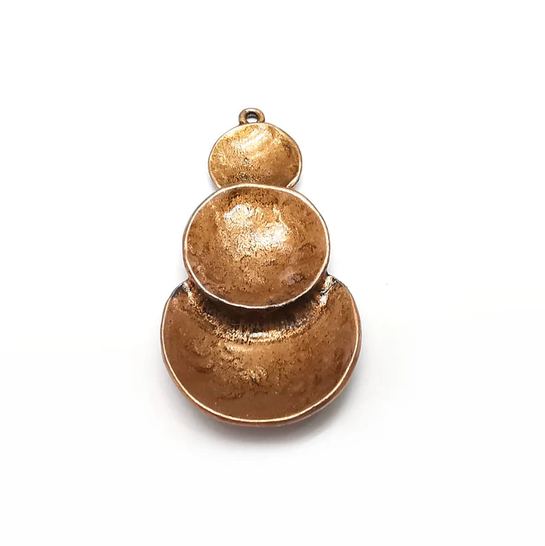 Disc Charms, Cup, Curved Charms, Antique Copper Plated (55x28mm) G34907