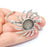Sun Bracelet, Wire Wrapped Bracelet, Bangle Bezel, Cuff Resin Blank, Wristband Cabochon Base, Adjustable Antique Silver Brass (16mm) G34915