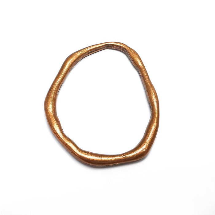 Oval Hoop Jewelry Connector Findings Antique Copper Plated Charms (60x48mm) G34813