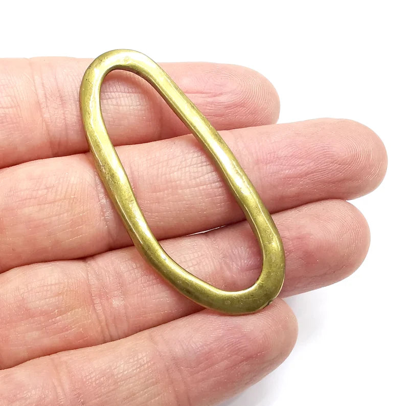 Oval Charms Antique Bronze Plated Findings (56x24mm) G34817